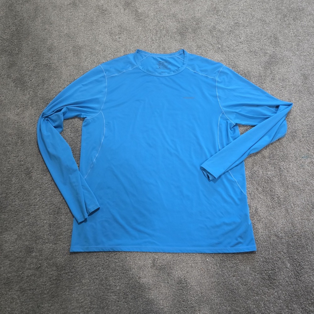 Patagonia Long Sleeve T Shirt XXLโ Blue Moisture Wicking Tee Hiking